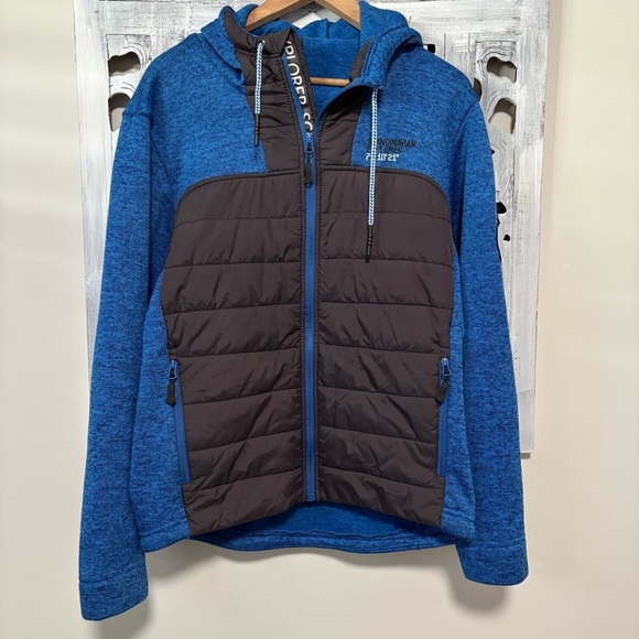 SCANDINAVIAN EXPLORER Combi Blue/Gray Fleece Full Zip Unisex Hoodie Jacket - Picture 2 of 10